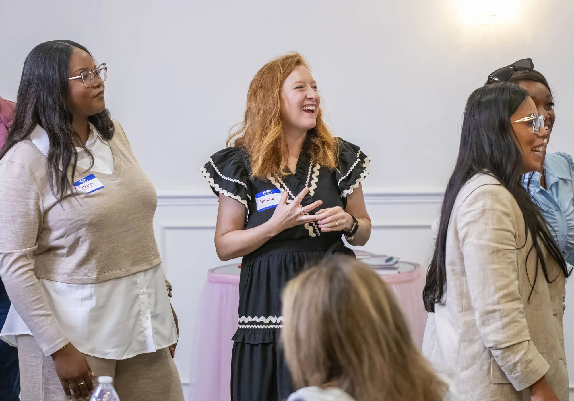 Women talking together during a break