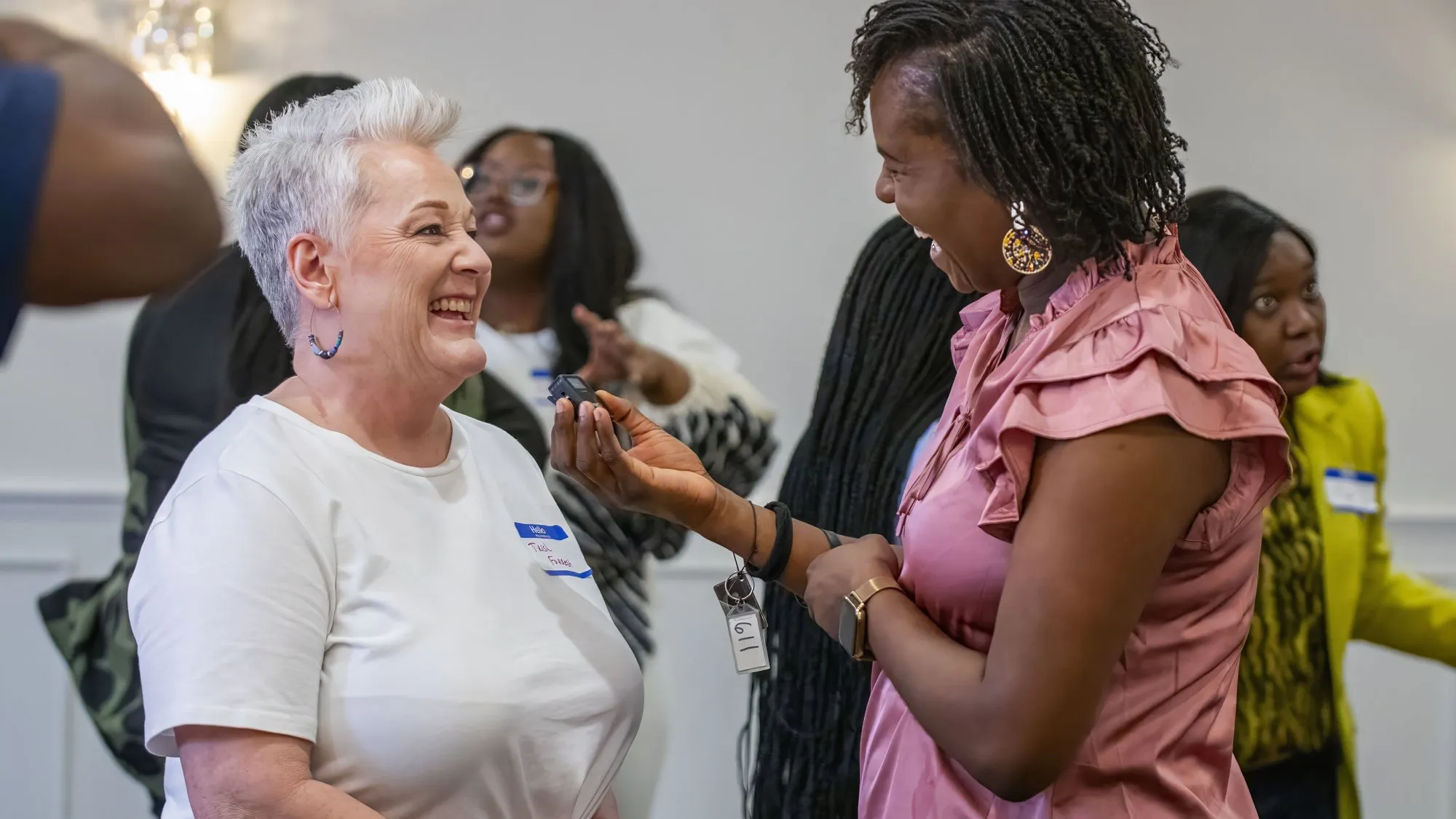 Women in conversation during the day