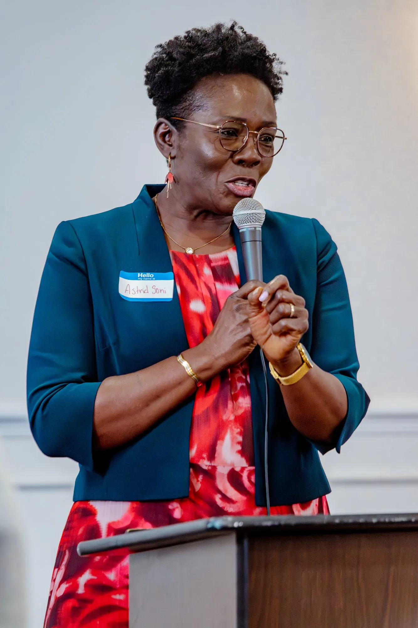 A speaker teaching from the front