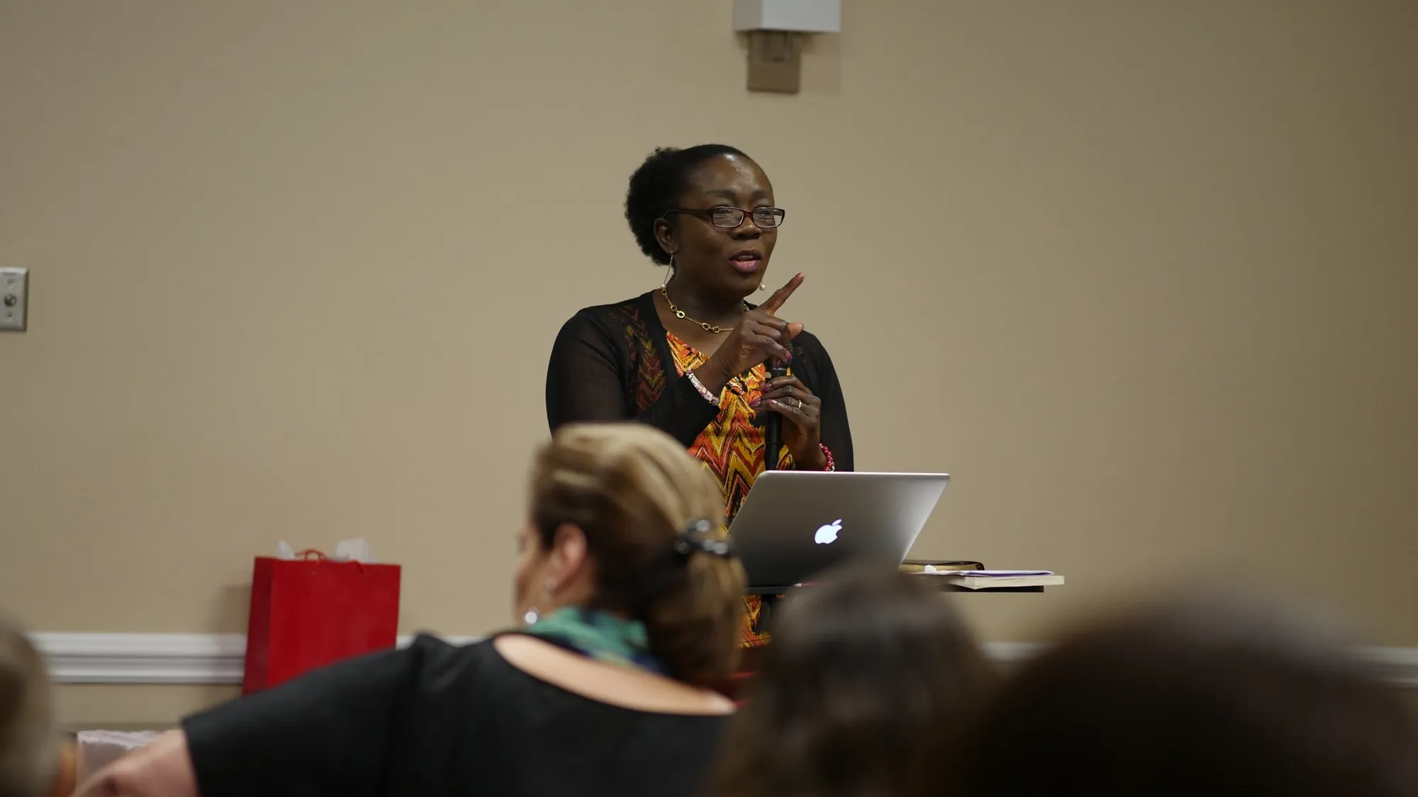 Pastor Astrid Soni teaching the women at the first conference in 2020
